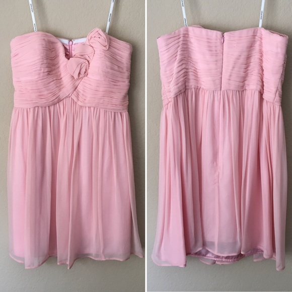 Donna Morgan | Dresses | Donna Morgan Rosette Bridesmaid Dress In Blush ...